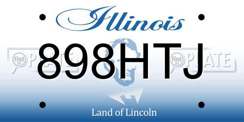 898HTJ Illinois License Plate