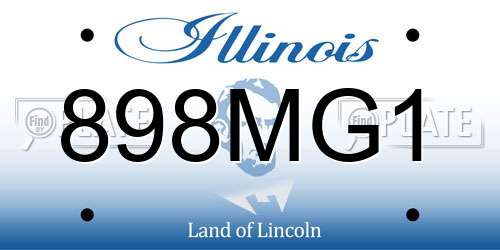 898MG1 Illinois License Plate