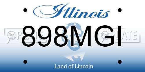 898MGI Illinois License Plate