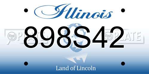 898S42 Illinois License Plate