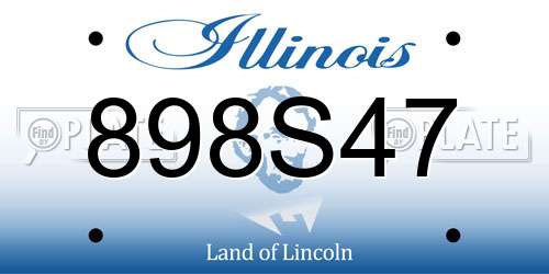 898S47 Illinois License Plate