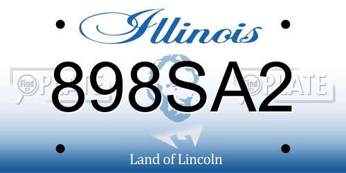 898SA2 Illinois License Plate