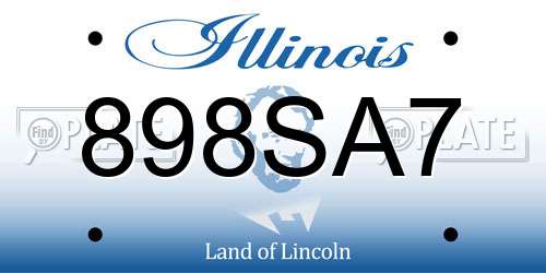 898SA7 Illinois License Plate