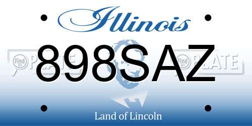 898SAZ Illinois License Plate
