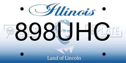 898UHC Illinois License Plate