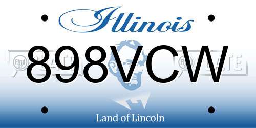 898VCW Illinois License Plate