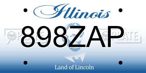 898ZAP Illinois License Plate