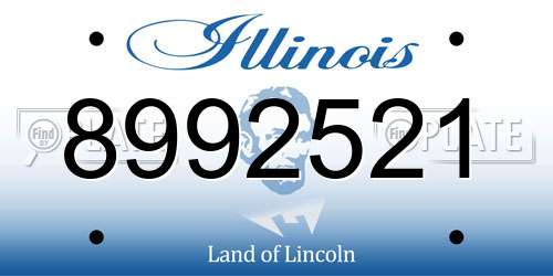 8992521 Illinois License Plate