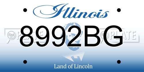 8992BG Illinois License Plate