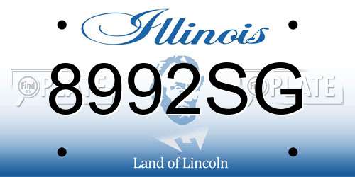 8992SG Illinois License Plate