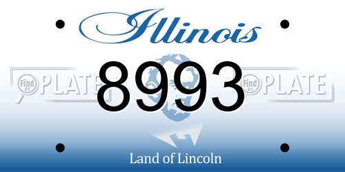8993 Illinois License Plate
