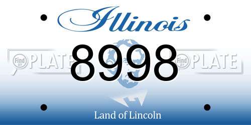 8998 Illinois License Plate