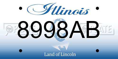 8998AB Illinois License Plate