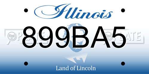 899BA5 Illinois License Plate