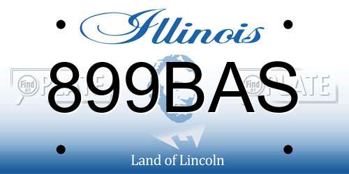899BAS Illinois License Plate
