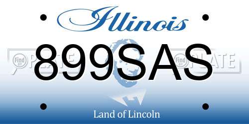 899SAS Illinois License Plate