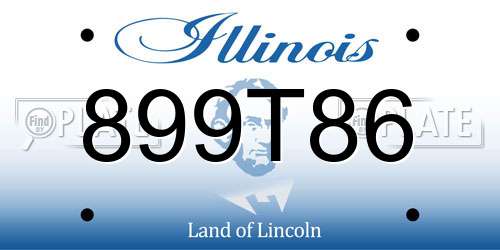 899T86 Illinois License Plate