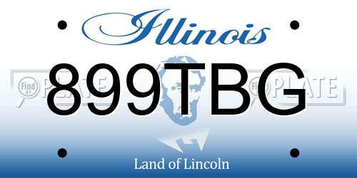 899TBG Illinois License Plate