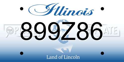 899Z86 Illinois License Plate