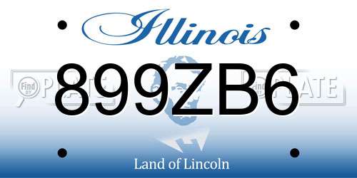 899ZB6 Illinois License Plate