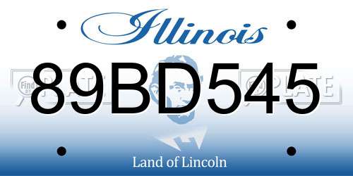 89BD545 Illinois License Plate