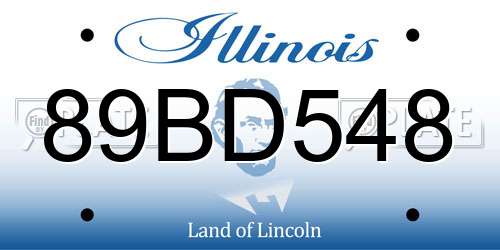 89BD548 Illinois License Plate