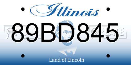 89BD845 Illinois License Plate