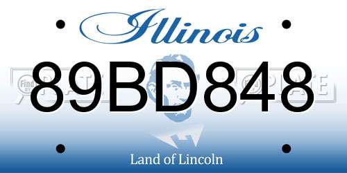 89BD848 Illinois License Plate