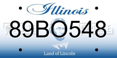 89BO548 Illinois License Plate