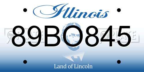 89BO845 Illinois License Plate