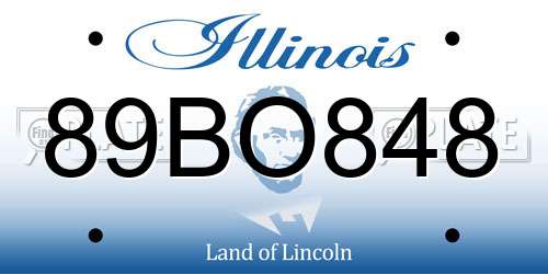 89BO848 Illinois License Plate