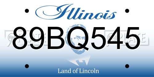 89BQ545 Illinois License Plate