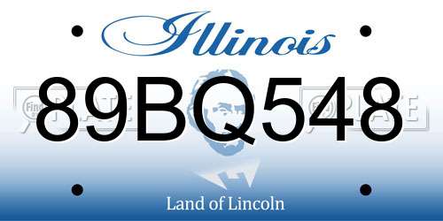 89BQ548 Illinois License Plate