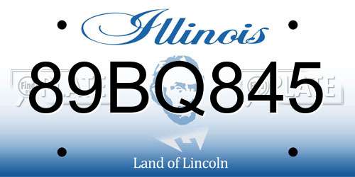 89BQ845 Illinois License Plate