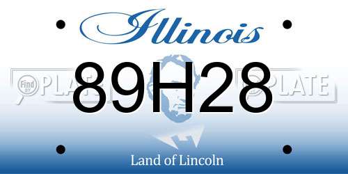 89H28 Illinois License Plate