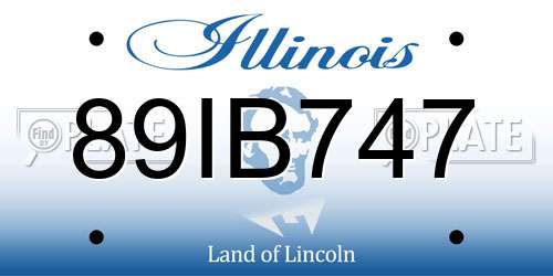 89IB747 Illinois License Plate