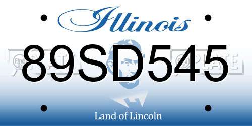 89SD545 Illinois License Plate