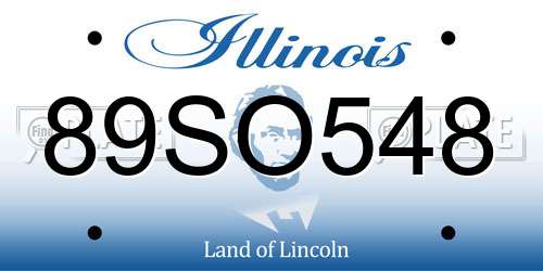 89SO548 Illinois License Plate