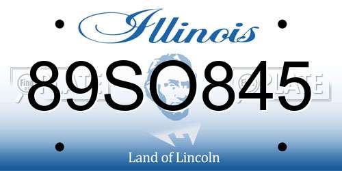 89SO845 Illinois License Plate
