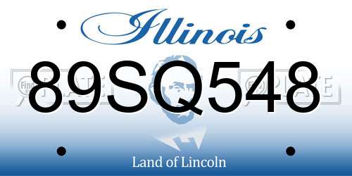 89SQ548 Illinois License Plate