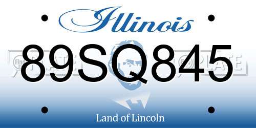 89SQ845 Illinois License Plate