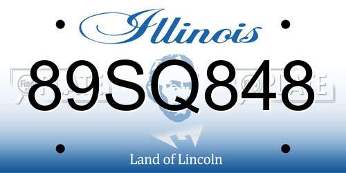 89SQ848 Illinois License Plate