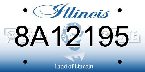 8A12195 Illinois License Plate