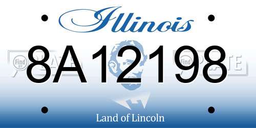 8A12198 Illinois License Plate