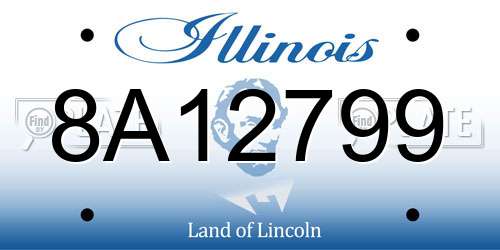 8A12799 Illinois License Plate