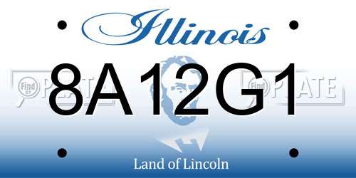 8A12G1 Illinois License Plate