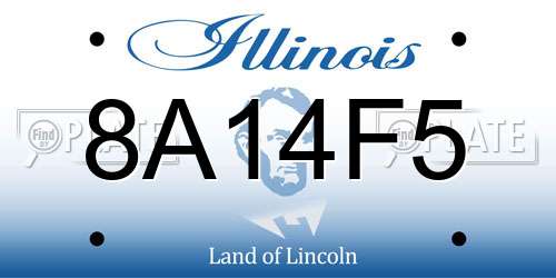 8A14F5 Illinois License Plate