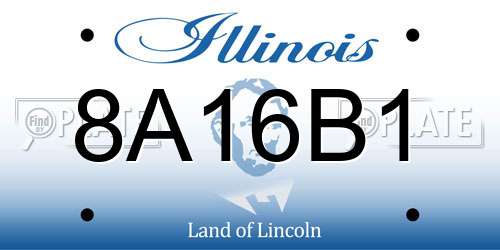 8A16B1 Illinois License Plate