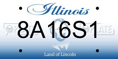 8A16S1 Illinois License Plate