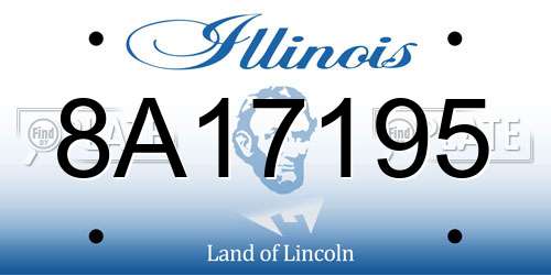 8A17195 Illinois License Plate